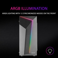 Mars Gaming MCB Schwarz, PC Gaming ATX XL Gehäuse, Custom Premium Edition, Modularer Zweikammer Aufbau