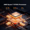 BOSGAME P1 Windows 11 Pro Light Gaming PC, AMD Ryzen 7 5700U, 8C/16T up to 4.3GHz, DDR4 RAM PCIe 3.0 SSD, 4K@60Hz Triple