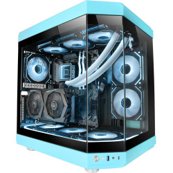 Mars Gaming MCB Schwarz, PC Gaming ATX XL Gehäuse, Custom Premium Edition, Modularer Zweikammer Aufbau