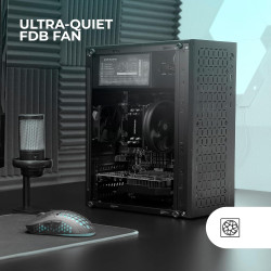 Mars Gaming MCB Schwarz, PC Gaming ATX XL Gehäuse, Custom Premium Edition, Modularer Zweikammer Aufbau