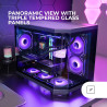 Mars Gaming MCB Schwarz, PC Gaming ATX XL Gehäuse, Custom Premium Edition, Modularer Zweikammer Aufbau