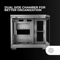 Mars Gaming MCB Schwarz, PC Gaming ATX XL Gehäuse, Custom Premium Edition, Modularer Zweikammer Aufbau