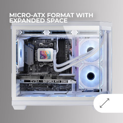 Mars Gaming MCB Schwarz, PC Gaming ATX XL Gehäuse, Custom Premium Edition, Modularer Zweikammer Aufbau