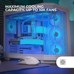 Mars Gaming MCB Schwarz, PC Gaming ATX XL Gehäuse, Custom Premium Edition, Modularer Zweikammer Aufbau
