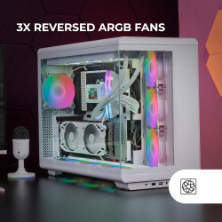 Mars Gaming MCB Schwarz, PC Gaming ATX XL Gehäuse, Custom Premium Edition, Modularer Zweikammer Aufbau