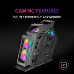 Mars Gaming MCB Schwarz, PC Gaming ATX XL Gehäuse, Custom Premium Edition, Modularer Zweikammer Aufbau
