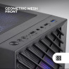 Mars Gaming MCB Schwarz, PC Gaming ATX XL Gehäuse, Custom Premium Edition, Modularer Zweikammer Aufbau