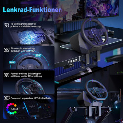 PXN V900 Gen2 Gaming Lenkrad PC, 270°/900° Lenkrad und Pedale mit Vibration, Lenkrad für Xbox One, Xbox Series X/S, PC, PS3,