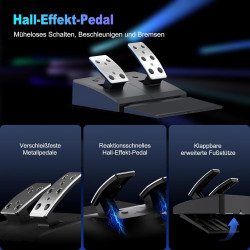 PXN V900 Gen2 Gaming Lenkrad PC, 270°/900° Lenkrad und Pedale mit Vibration, Lenkrad für Xbox One, Xbox Series X/S, PC, PS3,