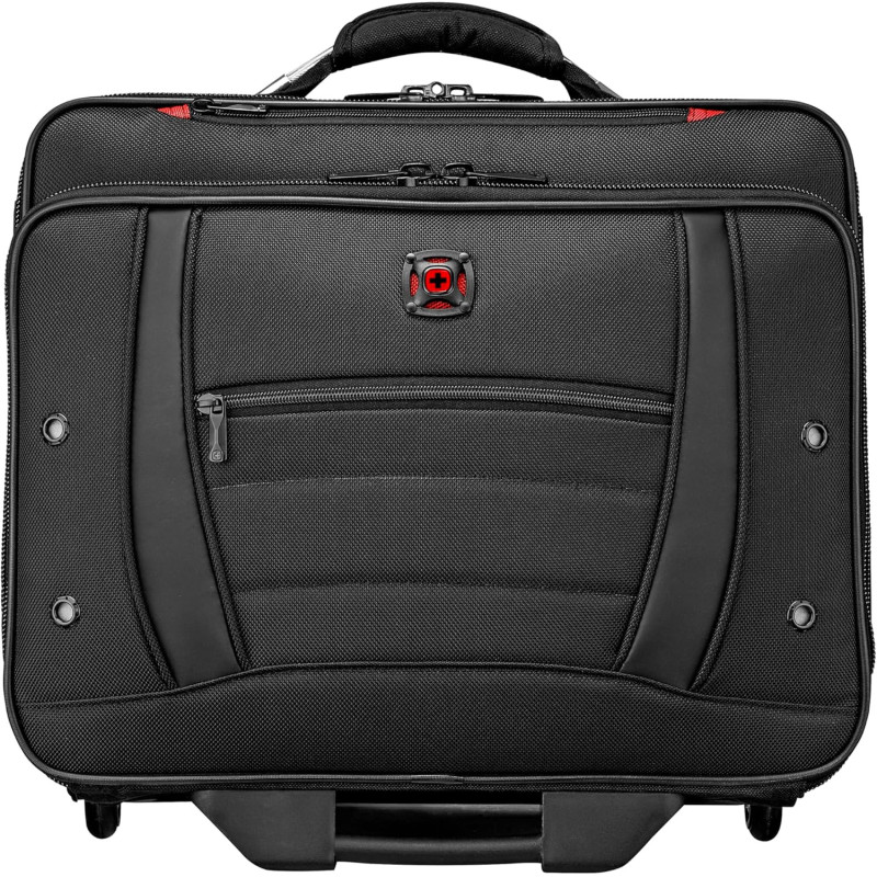 WENGER Synergy Laptop Trolley Damen & Herren, Business Trolley, 15,6 Zoll Notebook, 24 l, Organizer, Büro Reisen, Schwarz,