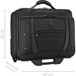 WENGER Synergy Laptop Trolley Damen & Herren, Business Trolley, 15,6 Zoll Notebook, 24 l, Organizer, Büro Reisen, Schwarz,