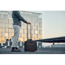 WENGER Synergy Laptop Trolley Damen & Herren, Business Trolley, 15,6 Zoll Notebook, 24 l, Organizer, Büro Reisen, Schwarz,