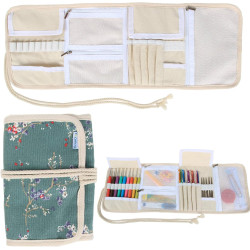 Teamoy Häkelnadel Wrap Ergonomisches Häkelnadel-Set Tasche aus Leinwand Nähset Organiser Tragetasche für unterwegs Stricknadeln