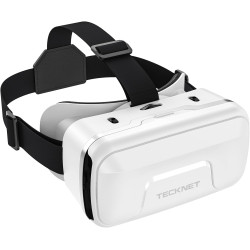 TECKNET VR Brille für Handys, 3D Virtual Reality-Brille mit HD 110° FOV, Anti-Blaulicht & einstellbaren Gängen, Komfortables