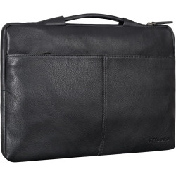 STILORD 'Kit' 15.6 Zoll Laptop Tasche Leder Notebook Tasche Herren für Arbeit Reisen Business Schmale Laptophülle aus Echtleder