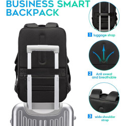 BG FUTURE AESTHETICS Smart Business Laptop-Rucksack, wasserdicht, passend für 15,6–17,3 Zoll Laptops mit 3.0 USB-Ladeanschluss