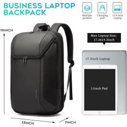 BG FUTURE AESTHETICS Smart Business Laptop-Rucksack, wasserdicht, passend für 15,6–17,3 Zoll Laptops mit 3.0 USB-Ladeanschluss