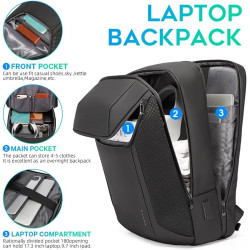 BG FUTURE AESTHETICS Smart Business Laptop-Rucksack, wasserdicht, passend für 15,6–17,3 Zoll Laptops mit 3.0 USB-Ladeanschluss