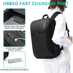 BG FUTURE AESTHETICS Smart Business Laptop-Rucksack, wasserdicht, passend für 15,6–17,3 Zoll Laptops mit 3.0 USB-Ladeanschluss