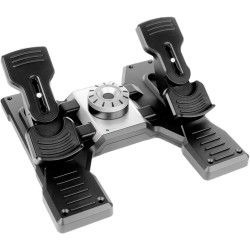 Logitech G Saitek Pro Flight Rudder Pedals, Pedale mit Zehenbremse zur Rudersteuerung für Flug Simulatoren, Rutschfest, Präzise,