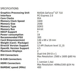 MSI GeForce GT710 GT 710 2GD3H LP