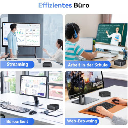 Blackview MP80 Mini PC Win11 Pro 16GB DDR5 RAM 512GB M.2 SSD, Intel Alder Lake N97 (bis zu 3,6 GHz), 4K-Dreifachdisplay/WiFi 5,