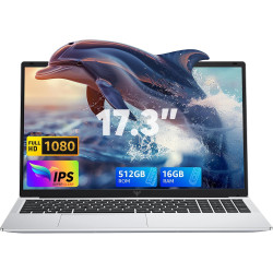 ACEMAGIC 17,3 Zoll Laptop, 16 GB DDR4 512 GB SSD, N-97 Prozessor bis zu 3,6 GHz Laptop Computer,Deutscher