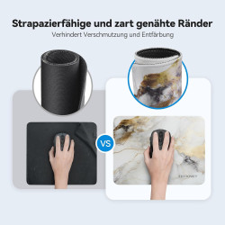 TECKNET Mauspad, 280 x 210 mm Gaming Mousepad mit Wasserdicht und Rutschfester Gummi für PC-Büro, Arbeit, Gaming, Studium,