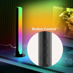 Litinliv 2 Stk RGB Lichtleiste, LED Musik Rhythmus Licht USB, 10 Farbmodi und 8 Dynamikmodi, Sync Ambient Light für PC Monitor,