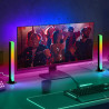 Litinliv 2 Stk RGB Lichtleiste, LED Musik Rhythmus Licht USB, 10 Farbmodi und 8 Dynamikmodi, Sync Ambient Light für PC Monitor,