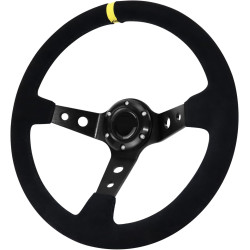 Acclcors Universal Racing Lenkrad, Gaming Lenkrad 13.6" 6 Schrauben Griff Wildleder Deep Dish mit Horn Taste für