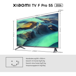 Xiaomi F, 65 Zoll (165 cm), 4K UHD, Smart TV, Fire TV, Triple Tuner DVB-C/S/S2/T/T2,HDR10, MEMC, Game Boost mode