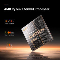 BOSGAME Mini PC Ryzen 7 5800U (8C/16T, Zen 3 Architektur, bis zu 4.4GHz) 16GB DDR4 RAM 512GB M.2 NVME PCIe 4.0 SSD | Mini Gaming