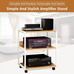 3-stöckiger Eck-TV-Ständer – Holz-AV-Media-Regal für Heimkino, Audio-Video-Rack, Komponentenschrank, CD/DVD/Plattenspieler,