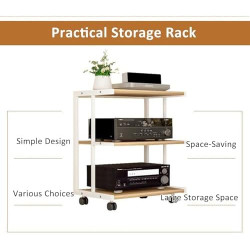 3-stöckiger Eck-TV-Ständer – Holz-AV-Media-Regal für Heimkino, Audio-Video-Rack, Komponentenschrank, CD/DVD/Plattenspieler,