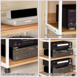 3-stöckiger Eck-TV-Ständer – Holz-AV-Media-Regal für Heimkino, Audio-Video-Rack, Komponentenschrank, CD/DVD/Plattenspieler,