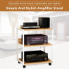 3-stöckiger Eck-TV-Ständer – Holz-AV-Media-Regal für Heimkino, Audio-Video-Rack, Komponentenschrank, CD/DVD/Plattenspieler,