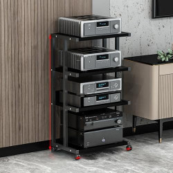 3-stöckiger Eck-TV-Ständer – Holz-AV-Media-Regal für Heimkino, Audio-Video-Rack, Komponentenschrank, CD/DVD/Plattenspieler,