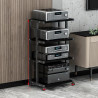 3-stöckiger Eck-TV-Ständer – Holz-AV-Media-Regal für Heimkino, Audio-Video-Rack, Komponentenschrank, CD/DVD/Plattenspieler,