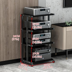 3-stöckiger Eck-TV-Ständer – Holz-AV-Media-Regal für Heimkino, Audio-Video-Rack, Komponentenschrank, CD/DVD/Plattenspieler,