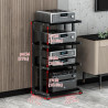 3-stöckiger Eck-TV-Ständer – Holz-AV-Media-Regal für Heimkino, Audio-Video-Rack, Komponentenschrank, CD/DVD/Plattenspieler,