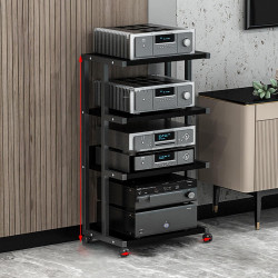 3-stöckiger Eck-TV-Ständer – Holz-AV-Media-Regal für Heimkino, Audio-Video-Rack, Komponentenschrank, CD/DVD/Plattenspieler,