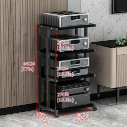 3-stöckiger Eck-TV-Ständer – Holz-AV-Media-Regal für Heimkino, Audio-Video-Rack, Komponentenschrank, CD/DVD/Plattenspieler,
