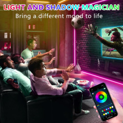 httpsmp TV LED Lichter, 4M TV LED Lichter für 40-65 Zoll, LED TV Hintergrund mit Bluetooth Funktion - RGB Farbwechselnder