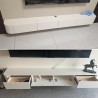160 cm platzsparender schwimmender TV-Ständer zur Wandmontage, Medienkonsole mit Kabelmanagement, reichlich Stauraum für