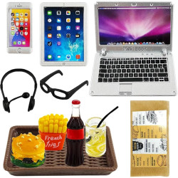 12 Stück Miniatur Laptop, 1:12 Wichtel Zubehör Weihnachten, Puppenhaus Mini Computer Set, Miniatur Laptop Zubehör (Electronics)