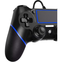 Zexrow Controller für PS-4, USB, kabelgebunden, für PlayStation-4/Pro/Slim/PC, Gamepad, Dual Vibration und Rutschfester Griff,