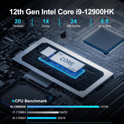 GEEKOM XT12 Pro Mini PC, Intel i9-12900HK (14 Kerne, 20 Threads, 24 MB Cache, 5,0 GHz) NUC Desktop PC, Wi-Fi 6E Mini Computer,