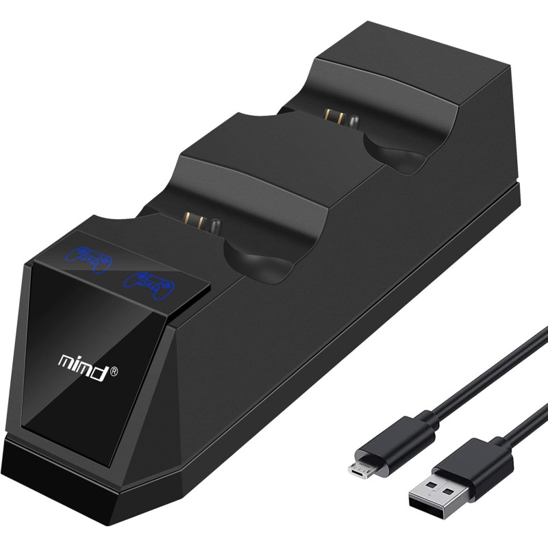 ARyee PS4 Controller Ladestation, Ladegerät für PS4 Controller, Duale Ladestation mit USB-Ladekabel für Playstation4/PS4/PS4