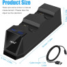 ARyee PS4 Controller Ladestation, Ladegerät für PS4 Controller, Duale Ladestation mit USB-Ladekabel für Playstation4/PS4/PS4